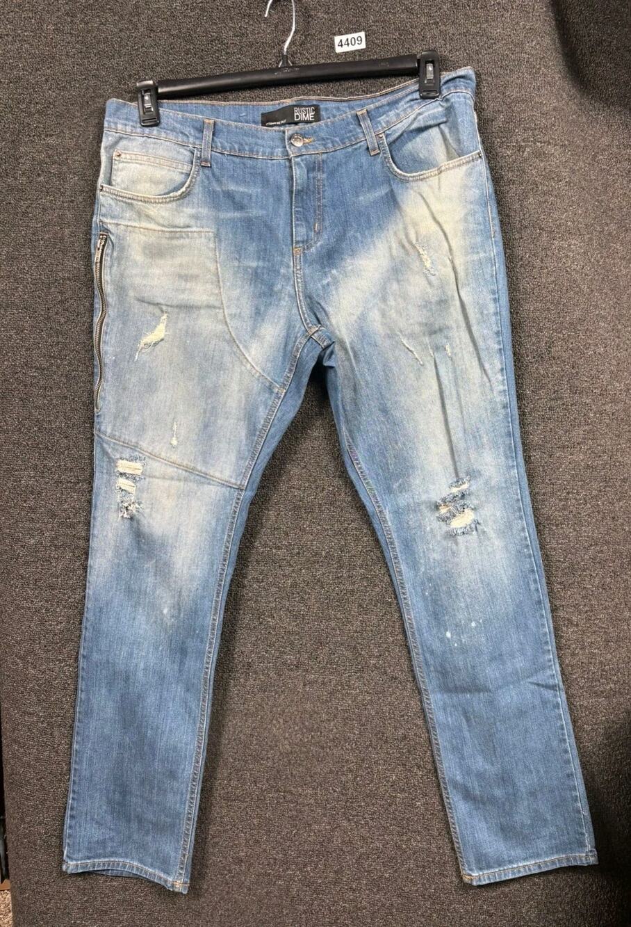 Rustic Dime Straight Jeans Mens Size 38 Blue Distressed Denim Style DS170